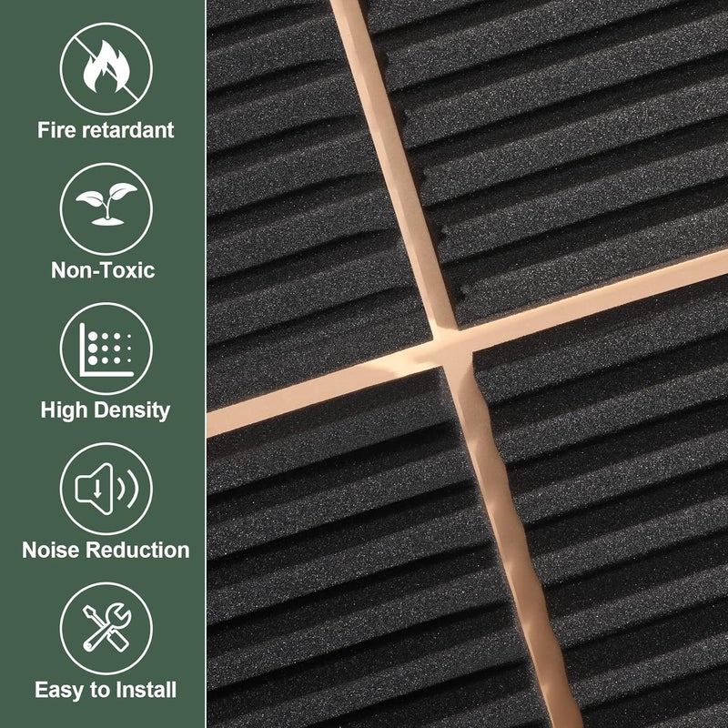 Dmsky 50 Pack Acoustic Foam Panels,2"X 12" X 12"Sound Proof Foam PanelsHigh Density Sound Absorbing Panels,Soundproof Wedges Panels for Studio Recording & Office & Home - Image 5